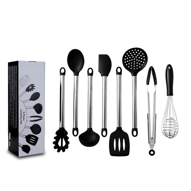 8PCS Stainless Steel Cookware Set with Yellow Silicone - China Kitchen  Utensils and Cookware Set price