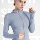 Women's Zip Up Lightweight Workout Athletic Crop Jacket Running Sports Yoga Cropped Top Seamless Fitted