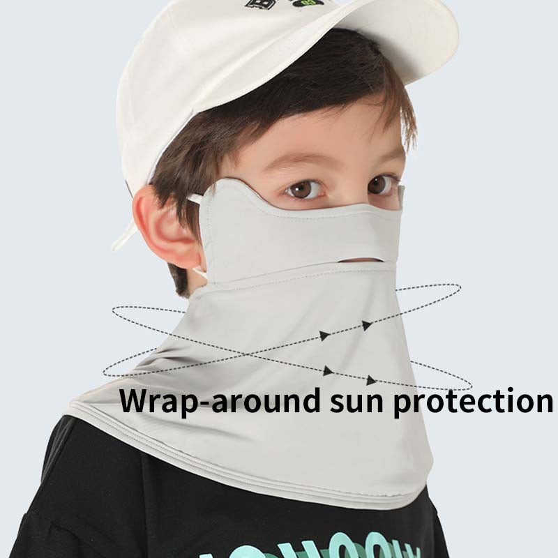 UPF50+Children's Ice Silk Sunscreen Face Shield Eye Shield Sun Protection UV Exposure Nose Shawl Face Mask