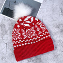 Snowflake Elk Knitted Hat Acrylic Wool Ball Wool Hat