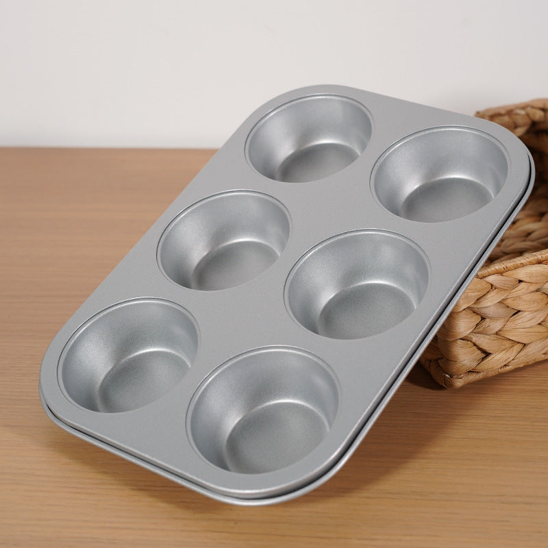 Muffin Cake Pan, 6-Cavity Non-Stick Cupcake Pan Bakeware for Oven Baking