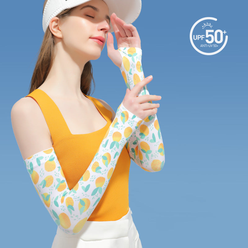 Sunscreen Sleeves Thin Anti-ultraviolet Female Outdoor Riding and Driving Ice Silk Sleeves High Elasticity