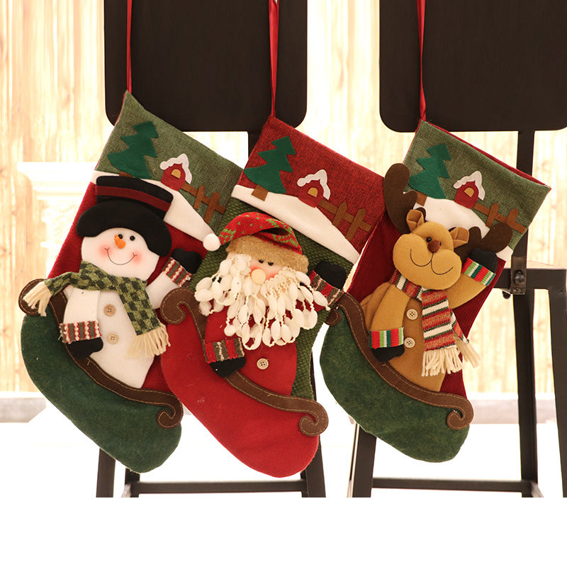 Christmas Stockings Gift Bag Christmas Tree Decoration Pendant Santa Socks