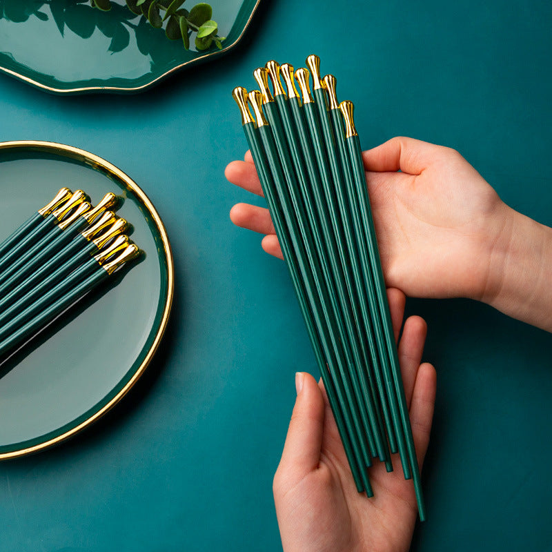 Alloy Chopsticks Non-slip Green