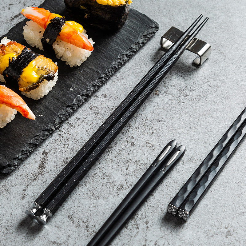 5 Pair Chopsticks Non-slip High Temperature Resistant Alloy