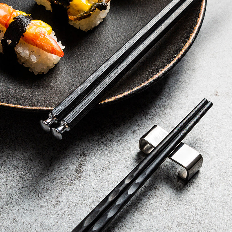 5 Pair Chopsticks Non-slip High Temperature Resistant Alloy