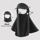 Summer Ice Silk Sunscreen Face Mask Full Face Female Frontal Neck UV Mask Removable Brim Face Kini