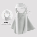 Summer Ice Silk Sunscreen Face Mask Full Face Female Frontal Neck UV Mask Removable Brim Face Kini