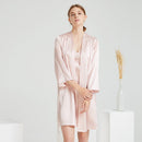 100% Mulberry Silk V-Neck Cami & Robe Sleepwear Set