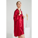 Embroidered Butterfly Silk Camisole & Robe Two-Piece Set – 100% Mulberry Silk Sleepwear with 3/4 Sleeves