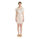 19 Momme 100% Mulberry Silk Nightgown with Lace Trim, Short Sleeve Round Neck Sleepwear for Women