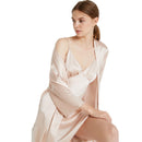 100% Mulberry Silk V-Neck Cami & Robe Sleepwear Set