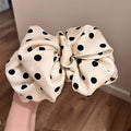 Polka Dot Satin Hair Clip with Spring Clamp – Vintage-Inspired Korean Style Hair Accessory
