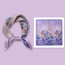Mulberry Silk Square Scarf 53 – Floral Print Neckerchief for Spring