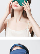 100% Mulberry Silk Sleep Eye Mask – 22 Momme Thickened, Light-Blocking, Zero Pressure, with Matching Silk Scrunchie and Headband