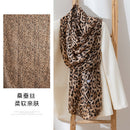 Mulberry Silk Long Scarf with Leopard and Floral Prints – Lightweight Vintage Wrap for Spring