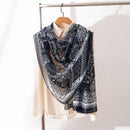 Mulberry Silk Long Scarf with Leopard and Floral Prints – Lightweight Vintage Wrap for Spring