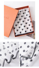 Mulberry Silk Long Scarf – 96%+ Pure Silk Polka Dot & Floral Print Lightweight Shawl for Spring and Summer