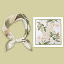 Mulberry Silk Square Scarf 53 – Floral Print Neckerchief for Spring