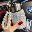 Top-down view of Rainbow-finish tumbler highlighting pearlescent surface texture