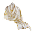 Mulberry Silk Long Scarf – Lightweight Floral Print Shawl for Spring & Summer, Original Design, 55 x 170 cm
