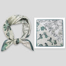 Mulberry Silk Square Scarf 53 – Floral Print Neckerchief for Spring