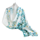 Pure Silk Floral Print Long Scarf – Elegant Pashmina-Style Wrap, Gift Boxed