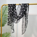 Long Oblique Silk Scarf with Polka Dot Print – 100% Mulberry Silk Lightweight Stole for Neck, Head & Hair, 33 x 160 cm