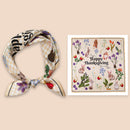 Mulberry Silk Square Scarf 53 – Floral Print Neckerchief for Spring