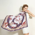 100% Mulberry Silk Square Scarf 108 x 108 cm – Printed Fashion Shawl for Fall and Winter