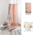 Mulberry Silk Long Scarf – 96%+ Pure Silk Polka Dot & Floral Print Lightweight Shawl for Spring and Summer