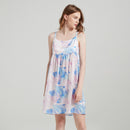Model wearing silk cami dress, showing relaxed fit and drape