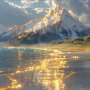 Lifestyle image: blue spray bottle next to cotton pads and rosewater toner on marble countertop