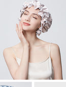 100% Mulberry Silk Sleep Cap – 19 Momme Thick Double-Layer Hair Care Bonnet for Frizz-Free Hair