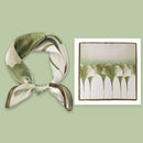 Mulberry Silk Square Scarf 53 cm Floral Print Bandana – Lightweight Neckerchief for Spring