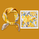 Mulberry Silk Square Scarf 53 – Floral Print Neckerchief for Spring