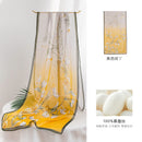 Mulberry Silk Long Scarf – 96%+ Pure Silk Polka Dot & Floral Print Lightweight Shawl for Spring and Summer