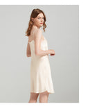 Lace Tie 100% Mulberry Silk Robe & Camisole Set – Romantic V-Neck Loungewear