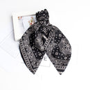 Elegant French-Inspired Black and White Cashew Print Hair Accessories Set