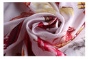 100% Mulberry Silk Square Scarf 108 x 108 cm – Printed Fashion Shawl for Fall and Winter