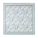 Mulberry Silk Square Scarf with Peony Print – 26 x 26 in, Hand-Rolled Hem