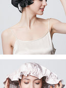 100% Mulberry Silk Sleep Cap – 19 Momme Thick Double-Layer Hair Care Bonnet for Frizz-Free Hair
