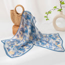 Floral Print Silk Scarf – Lightweight Mulberry Silk Wrap with Botanical Motifs for All Seasons