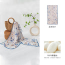 Mulberry Silk Long Scarf – 96%+ Pure Silk Polka Dot & Floral Print Lightweight Shawl for Spring and Summer