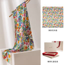 Floral Print Mulberry Silk Square Scarf – 96% Pure Silk Versatile Wrap for Spring