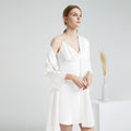 100% Mulberry Silk V-Neck Cami & Robe Sleepwear Set