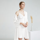 100% Mulberry Silk V-Neck Cami & Robe Sleepwear Set