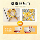 Mulberry Silk Square Scarf 53 – Floral Print Neckerchief for Spring