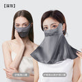 100% Double-Layer Mulberry Silk Sun Protection Face Mask and Hood – Breathable, UV-Blocking, Full Coverage with Eye-Corner and Neck Shield