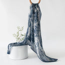 Mulberry Silk Long Scarf – Bohemian Floral Print Lightweight Wrap, 69 x 43 in